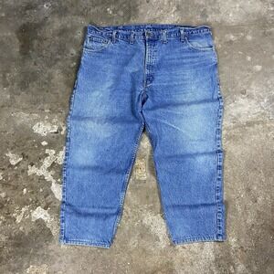 Vintage Carhartt Jeans Size 46x30 Blue Denim Medium Wash Relaxed Fit Work B17DST